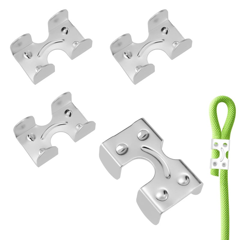 Catuy 1/4 Inch Double Rope Clips, Heavy Duty Zinc Plated Double-Ended Rope Clamps, Rope Loop End Clip for Twisted or Braided Ropes (Silver) - Image 1